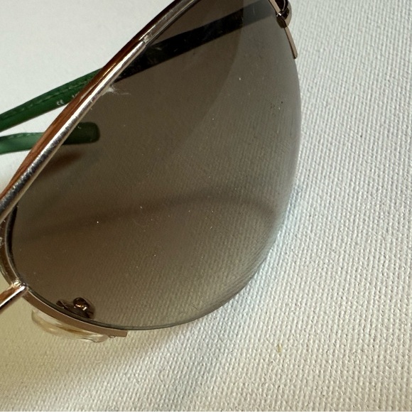 kate spade Gold Frame Sunglasses with Green Arms and Brown Gradient Lenses main image 10